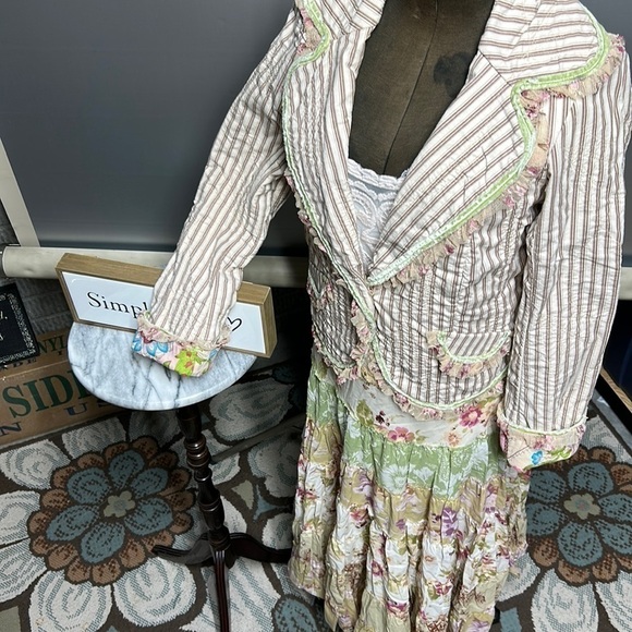 jacket/maxi skirt vintage Victorian boho NWT quilted jacket Loveshack fancy XS - Picture 10 of 17